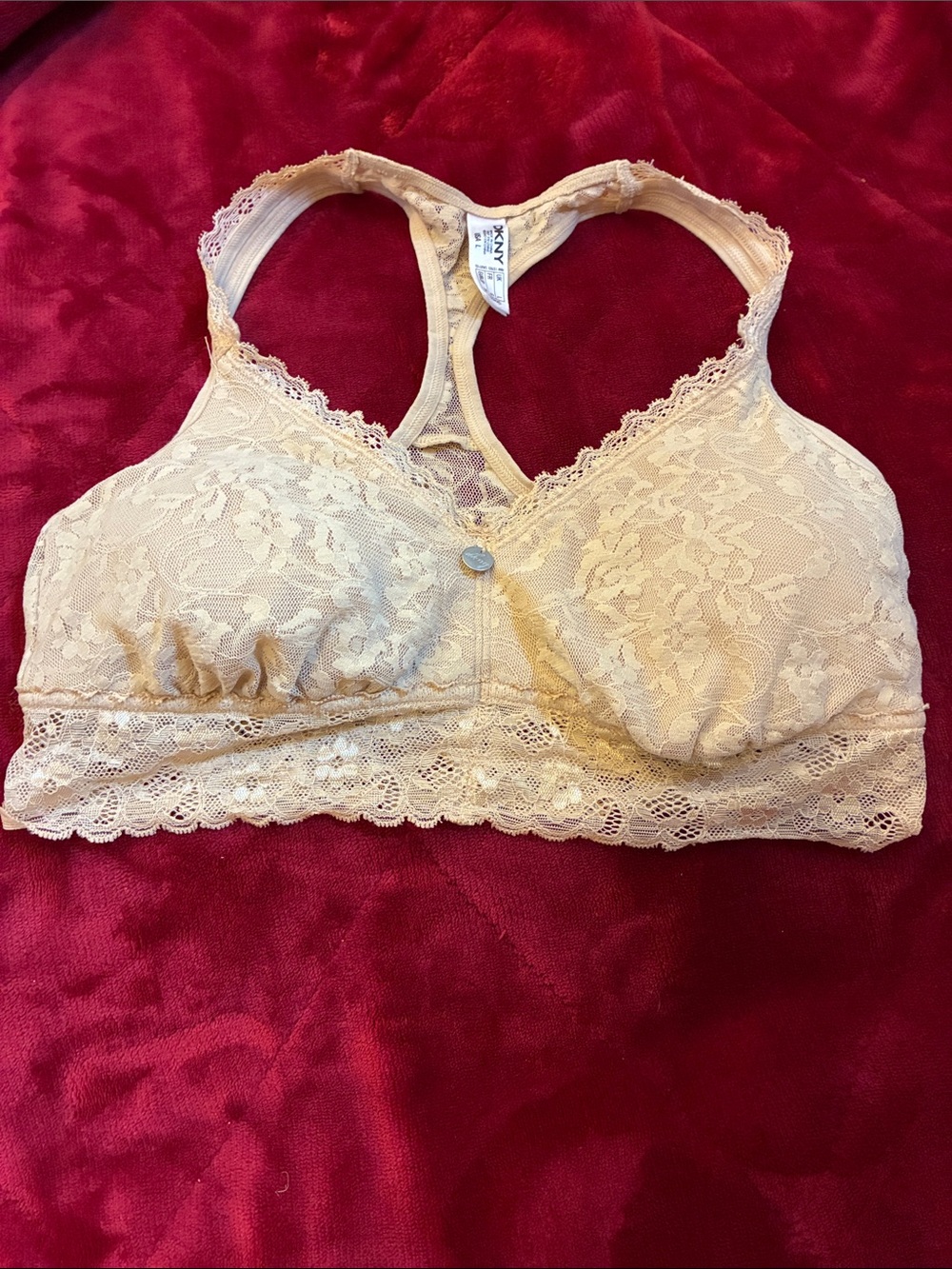 DKNY nude lace lightly padded racerback bralette